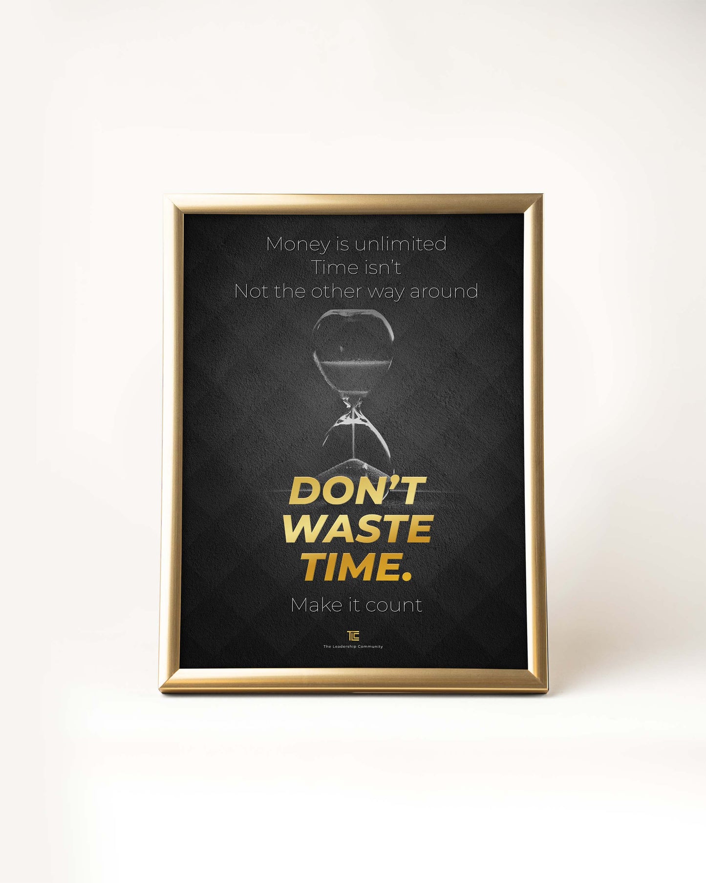 Poster 'Don't waste time' | Zwart