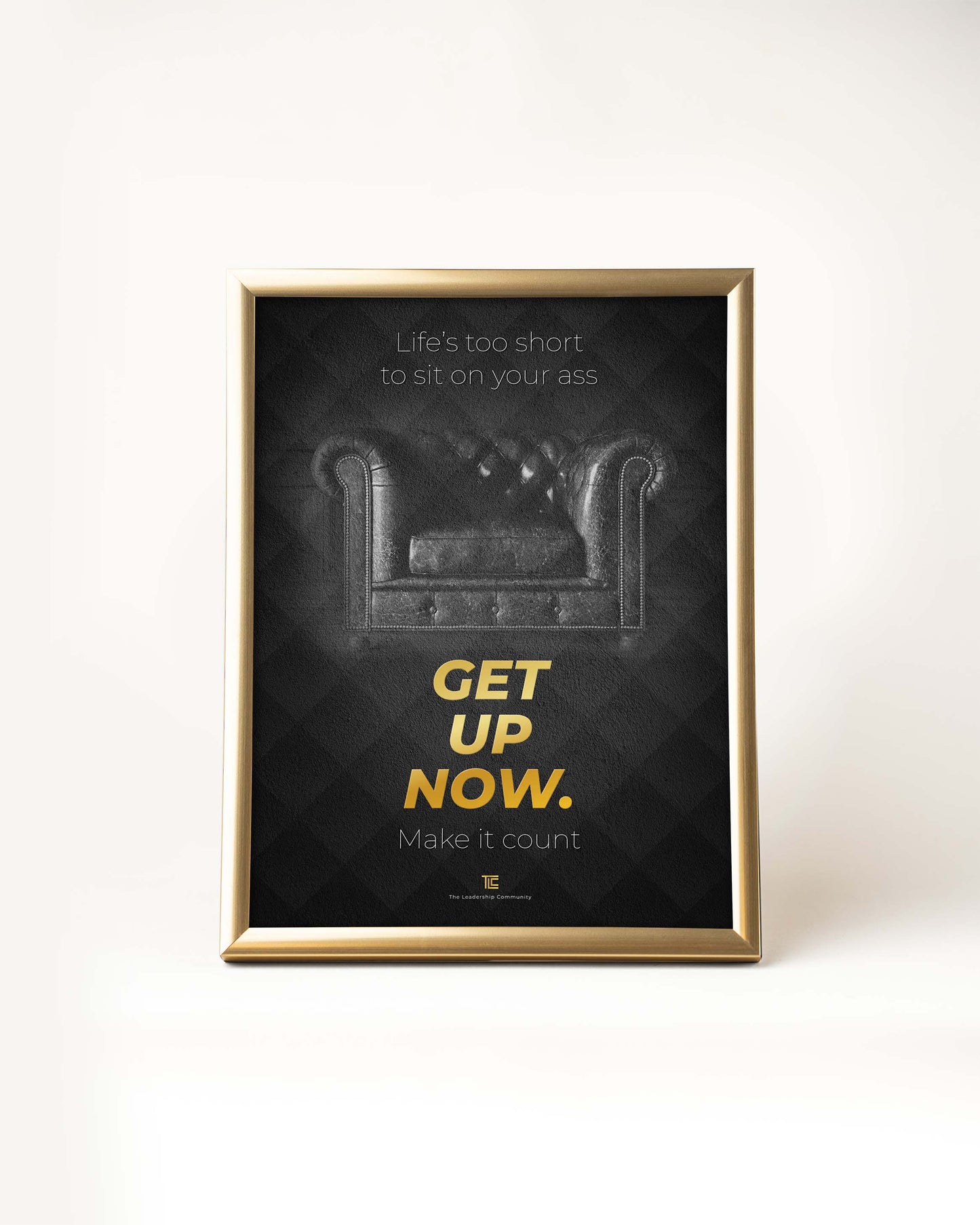 Poster 'Get up now' | Zwart