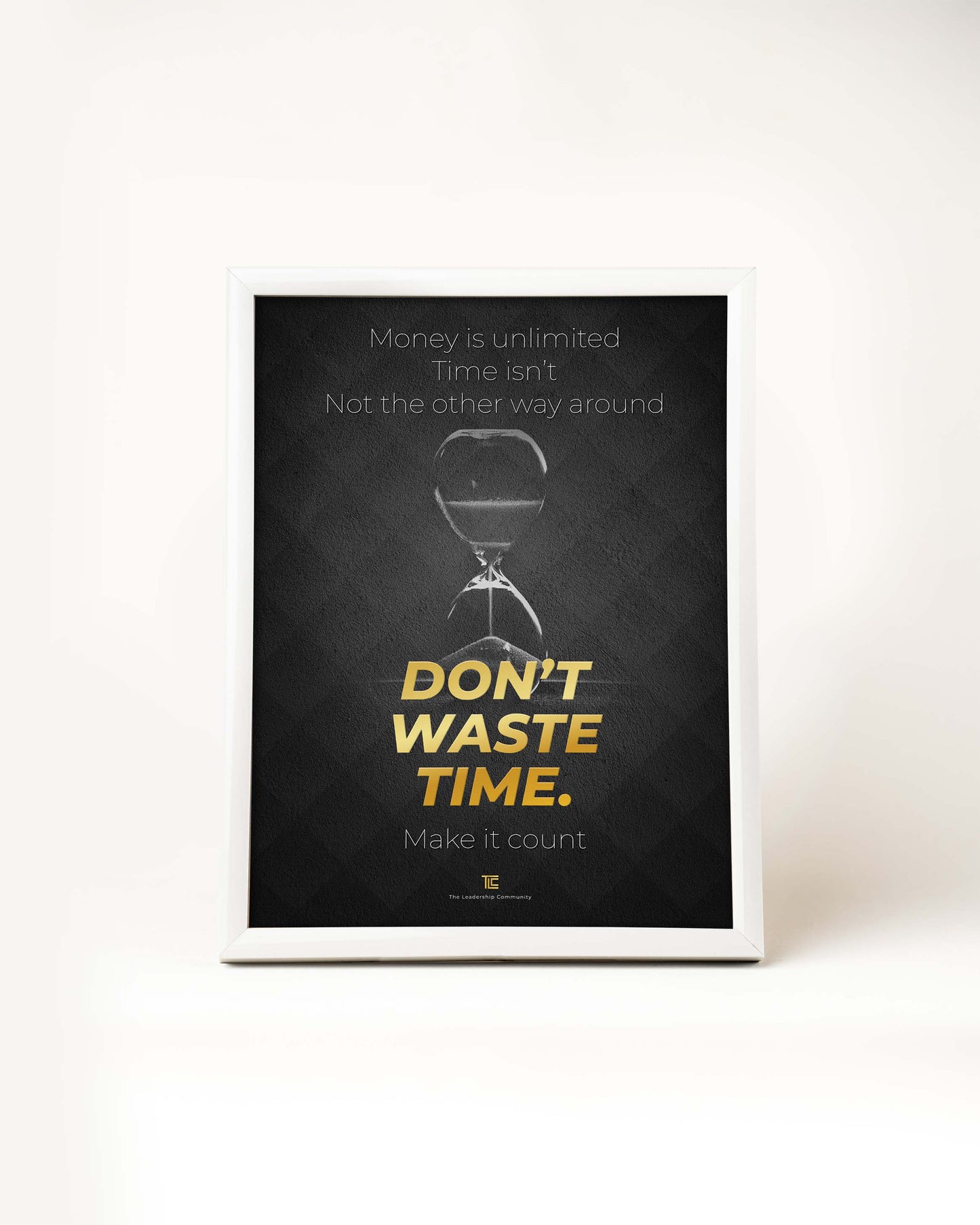 Poster 'Don't waste time' | Zwart